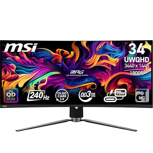 MSI MPG 341CQPX QD-OLED 34.0" 3440 x 1440 240 Hz Curved Monitor