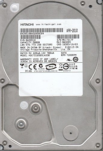 Hitachi E7K1000 500 GB 3.5" 7200 RPM Internal Hard Drive